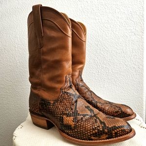 RARE Tecovas Billy Python Leather Cowboy Boots DISCONT Size 11.5D Made in Mexico